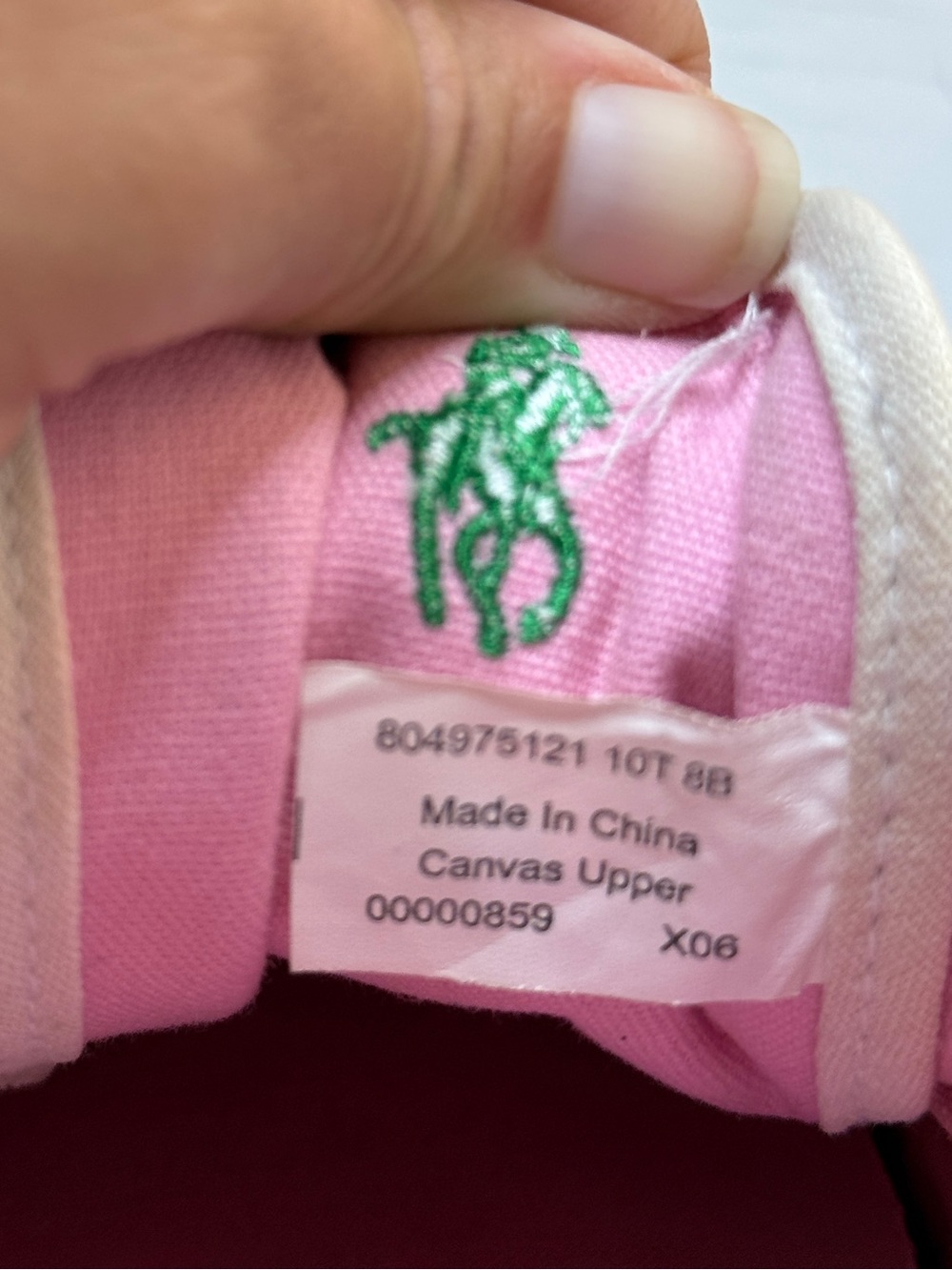 90's Polo Ralph Lauren light pink Canvas sneakers (size 8) vintage preppy Y2K - Picture 9 of 15